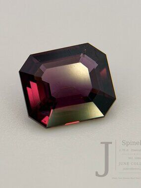 1.70 ct Plum Purple Spinel Emerald Cut Loose Gemstone Jewelry Making Supply